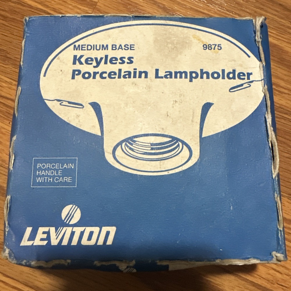 Leviton 9875-C White Porcelain Ceiling Lampholder Keyless Light Socket Household